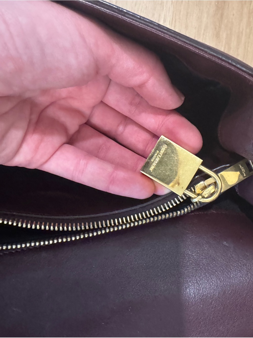 Saint Laurent Deep Burgundy Leather Satchel with Top Handle - Picture 9 of 9